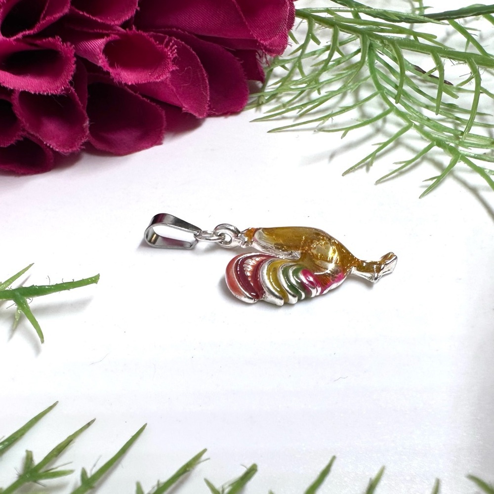 NEW⚜️Rooster Enamel Charm Pendant - Picture 3 of 5